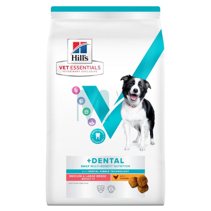 HILLS VE KOERA TÄISSÖÖT MB MEDIUM/LARGE+DENTAL KANA 2KG
