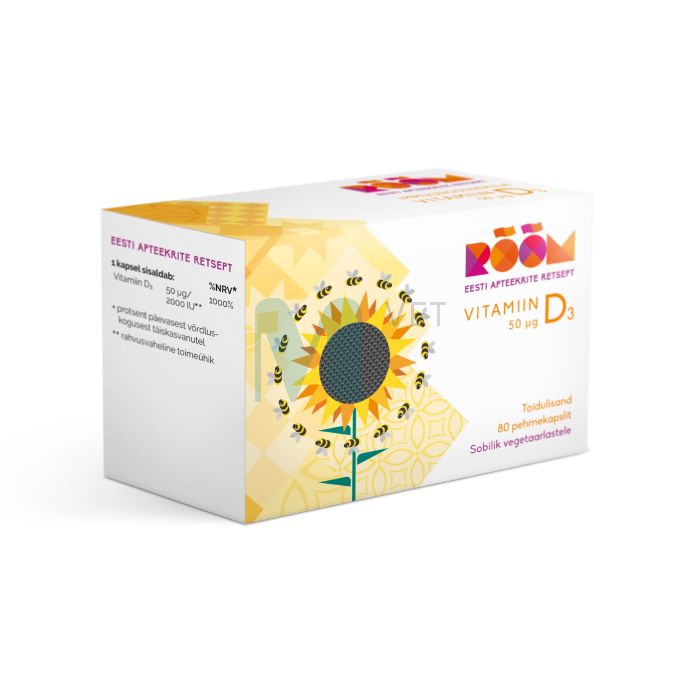 RÕÕM VITAMIIN D3 50MCG KAPSLID N80 VANA KOOSTIS