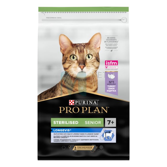 PRO PLAN KASSI TÄISSÖÖT STERIL 7+ LONGEVIS KALKUN 10KG