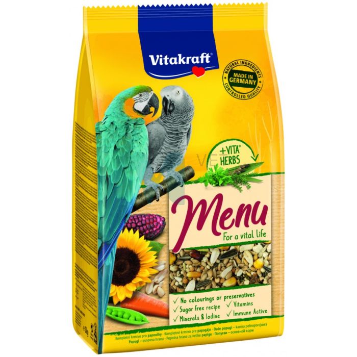 VITAKRAFT PAPAGOIDE TÄISSÖÖT PREMIUM MENU 1KG