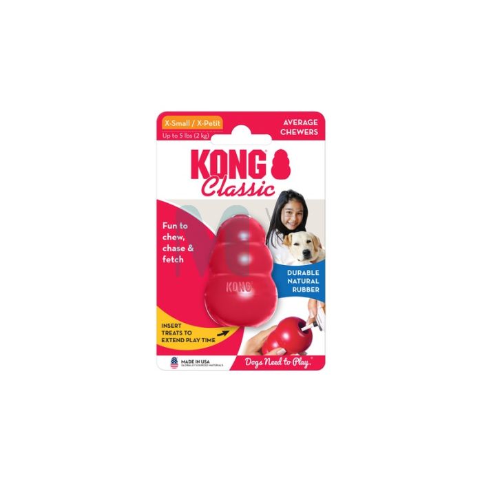 KONG CLASSIC KOERA MÄNGUASI TÄIDETAV XS PUNANE