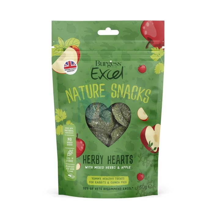 BURGESS EXCEL VÄIKELOOMA MAIUS HERBY HEARTS 60G