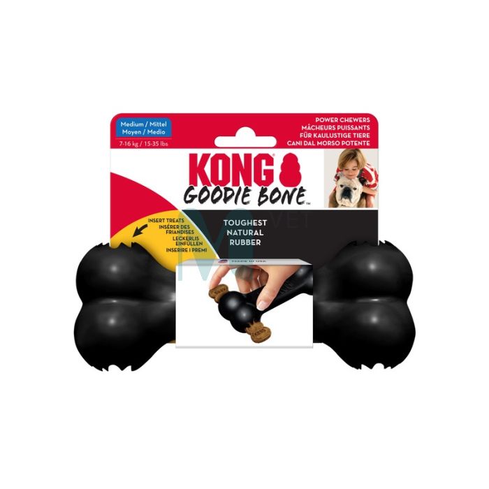 KONG EXTREME GOODIE BONE KOERA MÄNGUASI NÄRIMISEKS M MUST