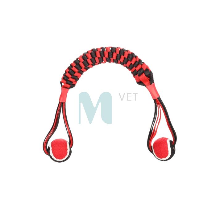 FLAMINGO KOERA MÄNGUASI PUNUTUD PAEL PALLIDEGA 55CM