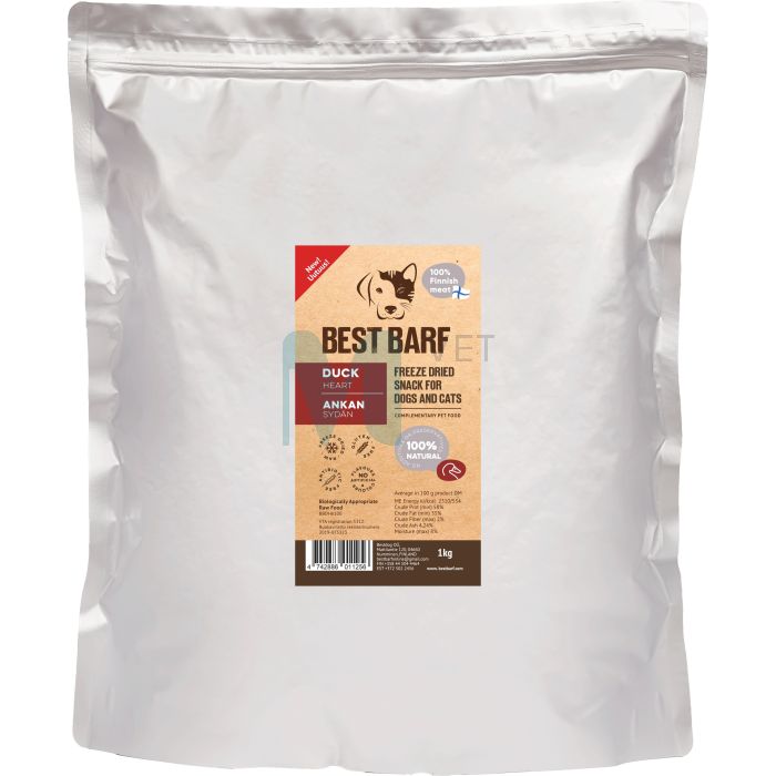 BEST BARF KÜLMKUIVATATUD MAIUS PARDISÜDAMED 1KG #