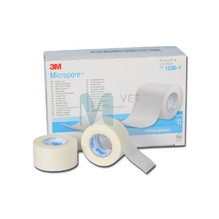 PLAASTER MICROPORE 25MMX9,1M VALGE 1RULL N12