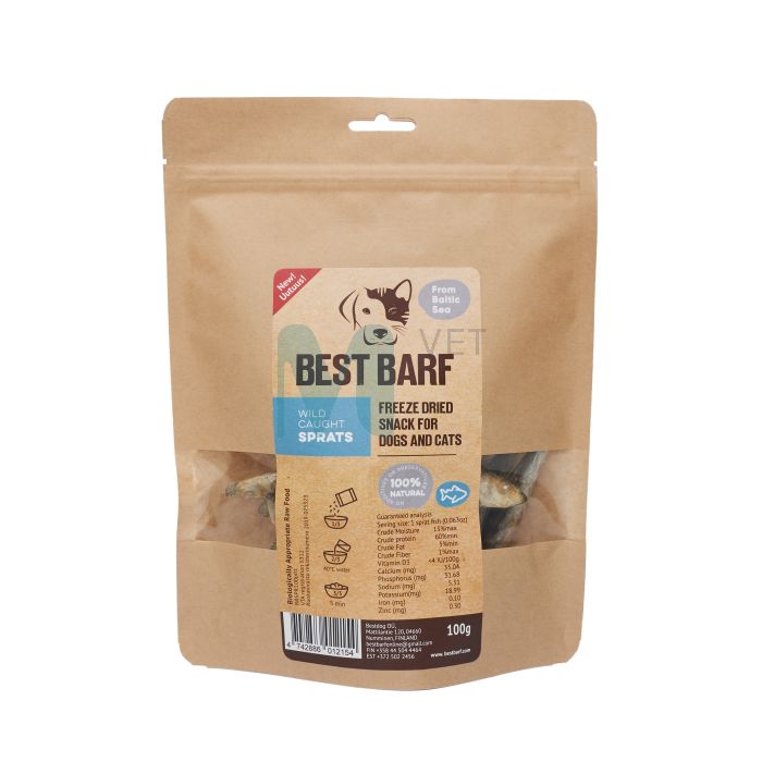 BEST BARF KÜLMKUIVATATUD MAIUS LÄÄNEMERE KILU 50G