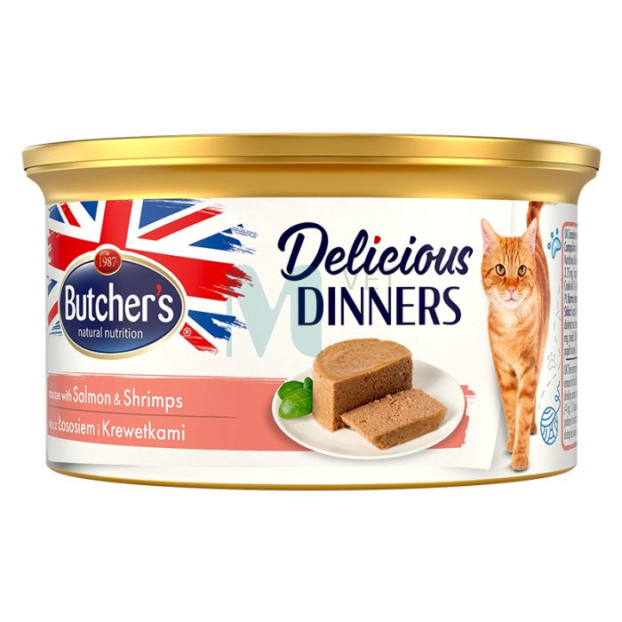 BUTCHERS KASSI KONSERV DELIC.DINNER LÕHE/KREVETT 85G