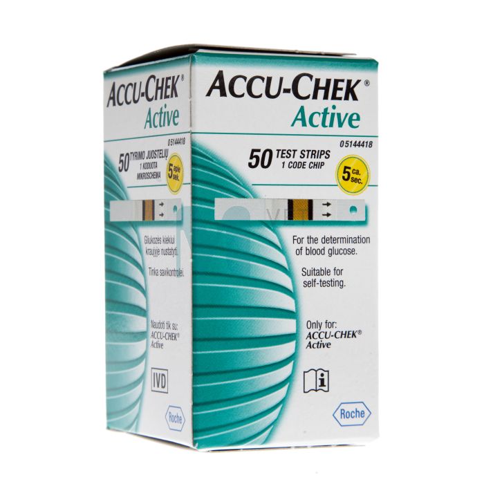 ACCU-CHEK ACTIVE VERESUHKRU TESTRIBAD N50
