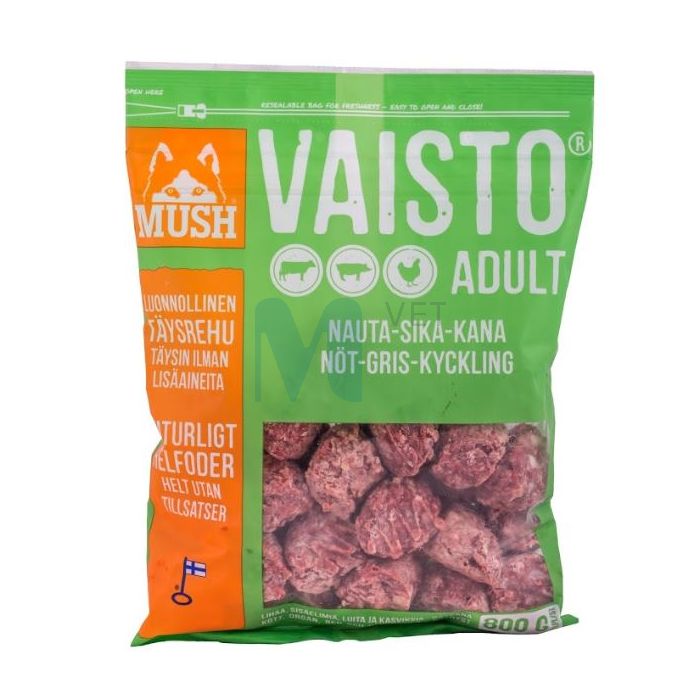 MUSH VAISTO KOERA TÄISSÖÖT TOORTOIT VEIS/SIGA/KANA 800G