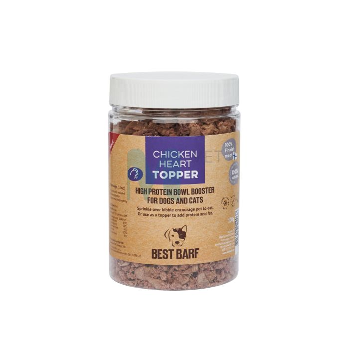 BEST BARF KÜLMKUIVATATUD MAIUS KANA SÜDAME TOPPER 100G
