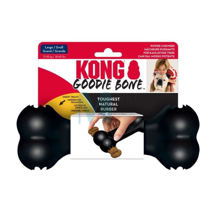 KONG EXTREME GOODIE BONE KOERA MÄNGUASI NÄRIMISEKS L MUST