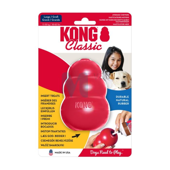 KONG CLASSIC KOERA MÄNGUASI TÄIDETAV L PUNANE