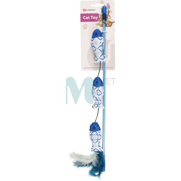 FLAMINGO KASSI MÄNGUASI RIPPUVAD KALAD SULGEDEGA ICE 45CM