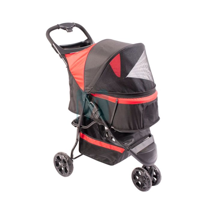 DUVOPLUS JALUTUSKÄRU BUGGY 3-RATTAGA MUST/PUNANE #