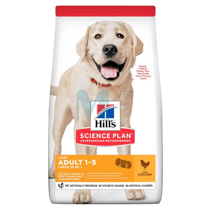 HILLS KOERA TÄISSÖÖT LIGHT SUUR TÕUG KANA 14KG