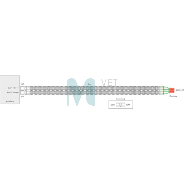 INTERSURGICAL ANESTEESIA KONTUUR 1,6M 22F/22M ÜHENDUS N1