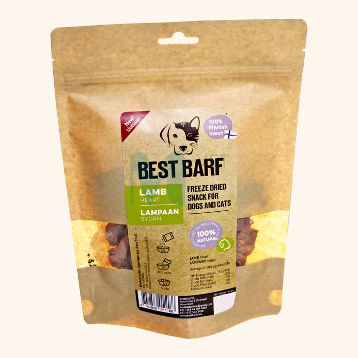 BEST BARF KÜLMKUIVATATUD MAIUS LAMBA SÜDA 100G