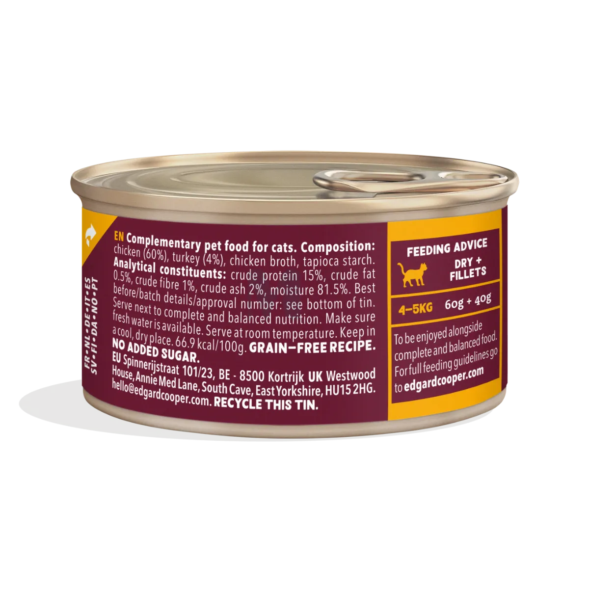 EDGARD COOPER KASSI KONSERV FILEED KANA/KALKUN 70G N1 - Tootepilt 2