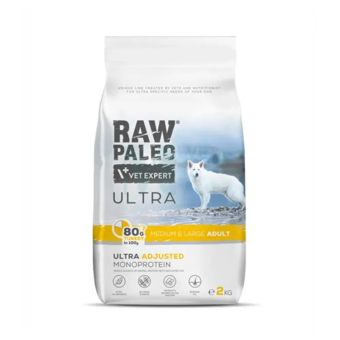 RAW PALEO KOERA TÄISSÖÖT ULTRA KESK./SUUR TÕUG KALKUN 2KG - Tootepilt 1