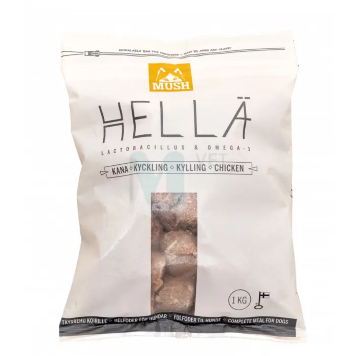 MUSH HELLÄ KOERA TÄISSÖÖT TOORTOIT KANA 1KG - Tootepilt 1