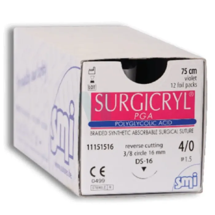 SMI ÕMBLUSMATERJAL SURGICRYL 910 0 ÜMAR NÕEL 1/2 36MM /90CM - Tootepilt 1