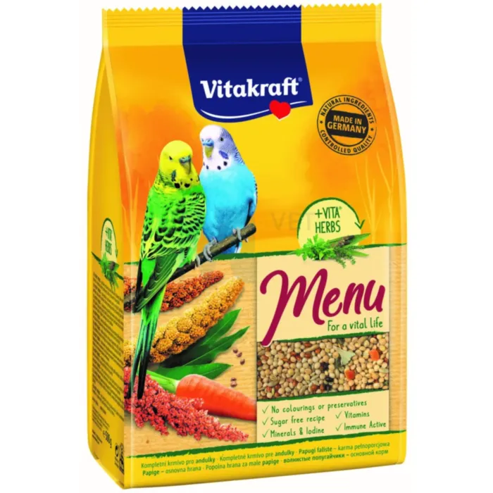 VITAKRAFT VIIRPAPAGOIDE TÄISSÖÖT PREMIUM MENU 500G - Tootepilt 1