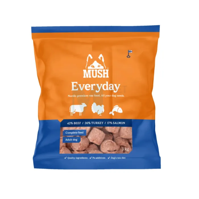 MUSH KOERA TOORTOIT EVERYDAY BLUE VEIS/KALKUN/LÕHE 3KG - Tootepilt 1