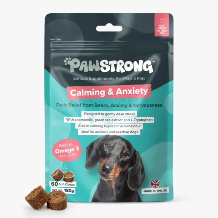 PAWSTRONG KOERA NÄRIMISTABLETT CALMING & ANXIETY N60 - Tootepilt 1