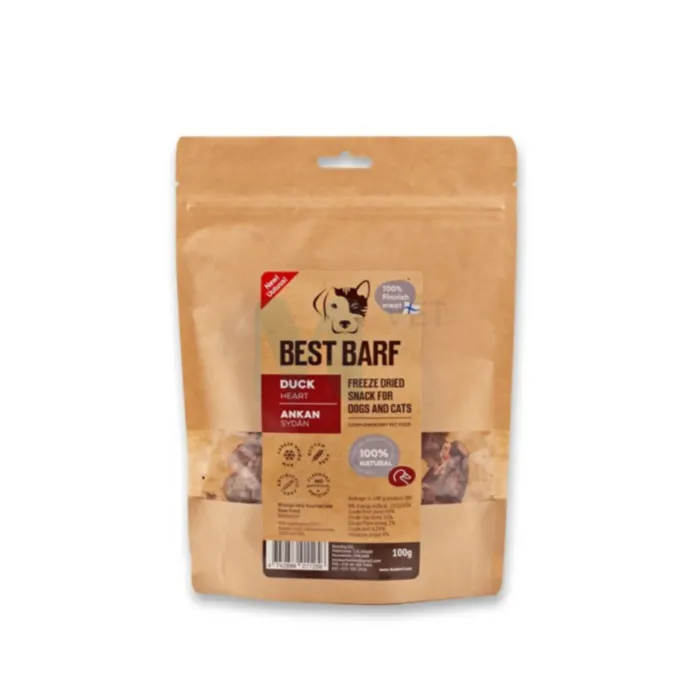 BEST BARF KÜLMKUIVATATUD MAIUS PARDISÜDAMED 100G - Tootepilt 1