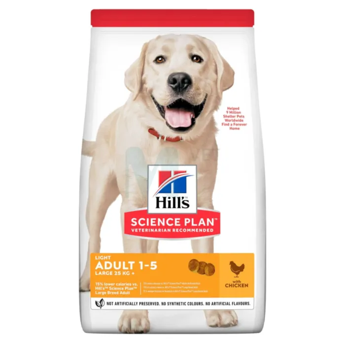 HILLS KOERA TÄISSÖÖT LIGHT SUUR TÕUG KANA 14KG - Tootepilt 1