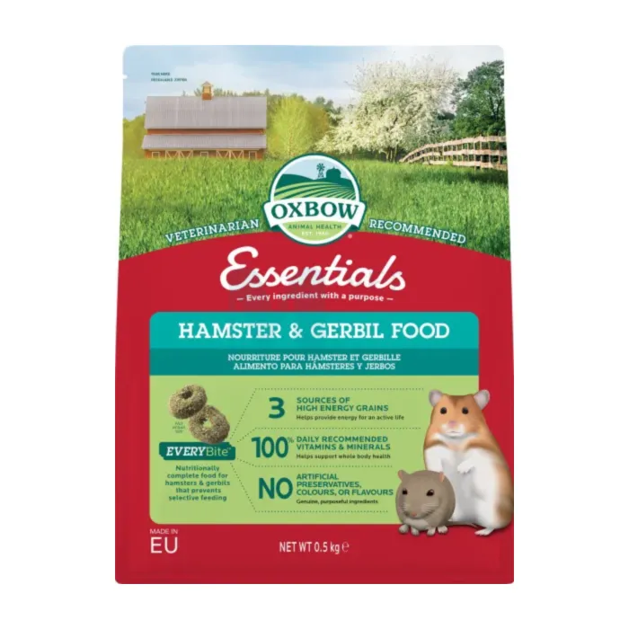 OXBOW ESSENTIALS HAMSTRI & LIIVAHIIRE TÄISSÖÖT 0,5KG - Tootepilt 1