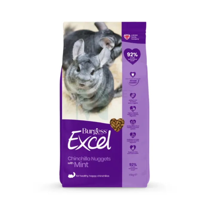 BURGESS EXCEL TŠINTŠILJA TÄISSÖÖT MINT 1,5KG - Tootepilt 1