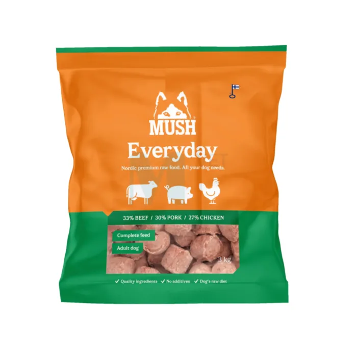 MUSH KOERA TOORTOIT EVERYDAY GREEN VEIS/SIGA/KANA 3KG - Tootepilt 1