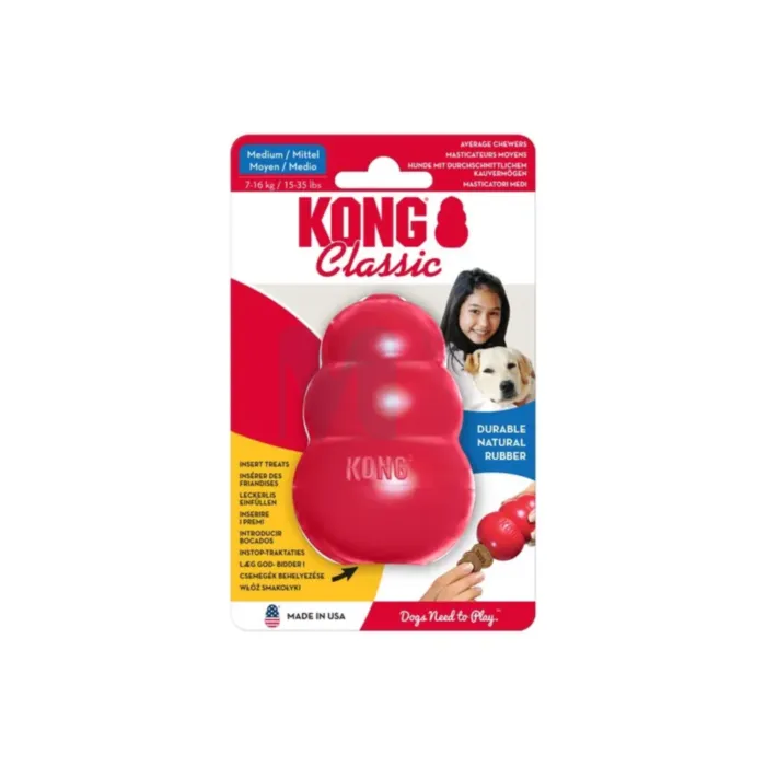 KONG CLASSIC KOERA MÄNGUASI TÄIDETAV M PUNANE - Tootepilt 1