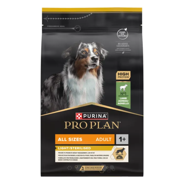PRO PLAN KOERA TÄISSÖÖT LIGHT/STER. LAMMAS 3KG - Tootepilt 1