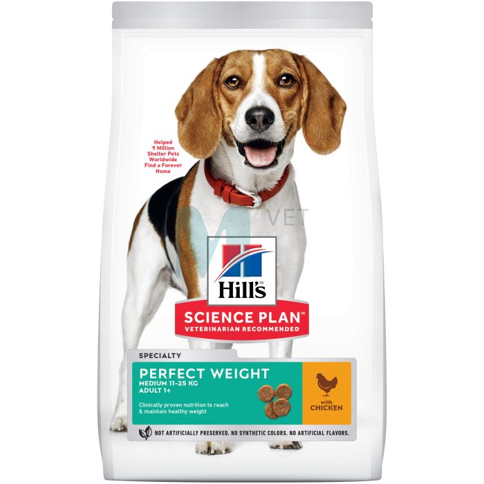 HILLS KOERA TÄISSÖÖT PERFECT WEIGHT KESK.TÕUG KANA 2KG