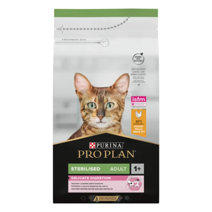 PRO PLAN KASSI TÄISSÖÖT STERIL. DELICATE DIG. KANA 1,5KG - Tootepilt 1