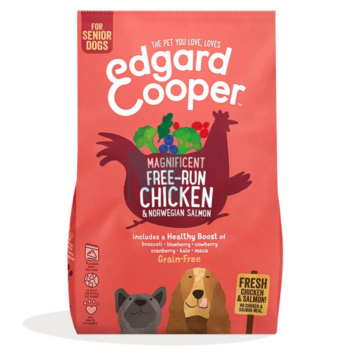 EDGARD COOPER KOERA TÄISSÖÖT FREE-RUN KANA/LÕHE SEENIOR 2,5KG
