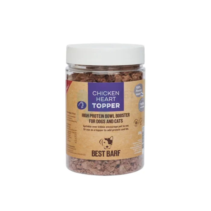 BEST BARF KÜLMKUIVATATUD MAIUS KANA SÜDAME TOPPER 100G - Tootepilt 1