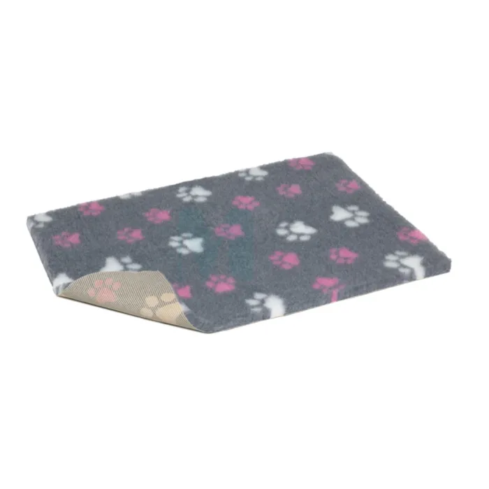 VETBED DUO PAWS LIBISEMISVASTANE 100X75CM HALL VALGE JA ROOSA KÄPAMUS - Tootepilt 1