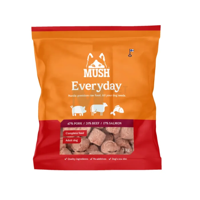 MUSH KOERA TOORTOIT EVERYDAY RED SIGA/VEIS/LÕHE 3KG - Tootepilt 1