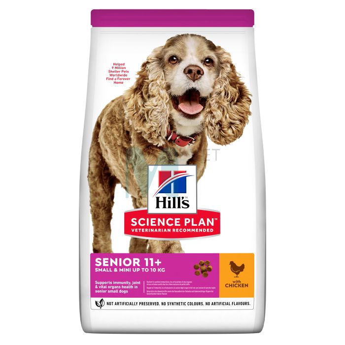 HILLS KOERA TÄISSÖÖT SMALL&MINI SEENIOR 11+ KANA 1,5KG
