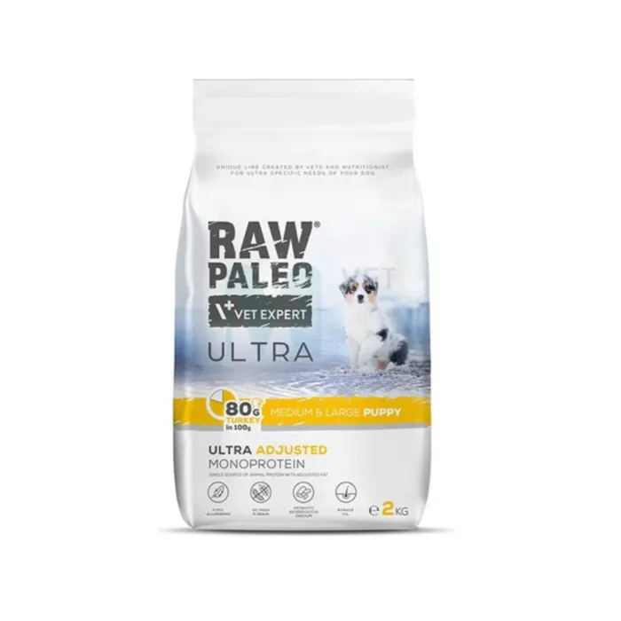 RAW PALEO KUTSIKA TÄISSÖÖT ULTRA KESK./SUUR TÕUG KALKUN 2KG - Tootepilt 1